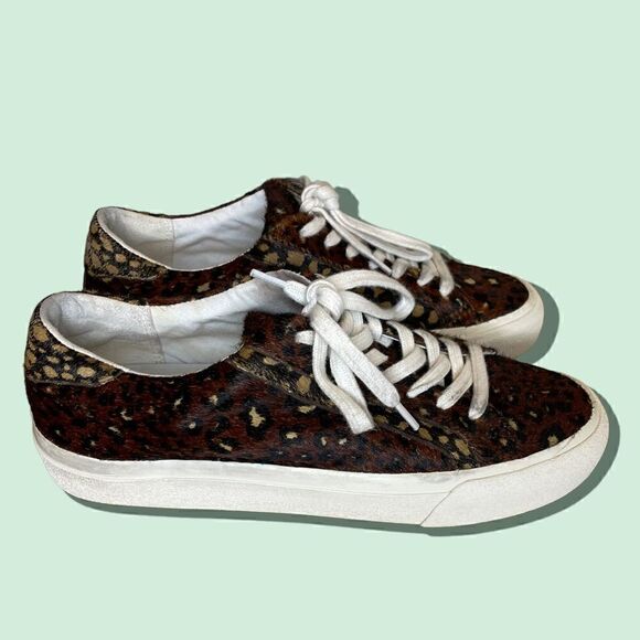 Madewell Low Top Sneakers in Painted Leopard Colorblock Calf Hair - Picture 4 of 14
